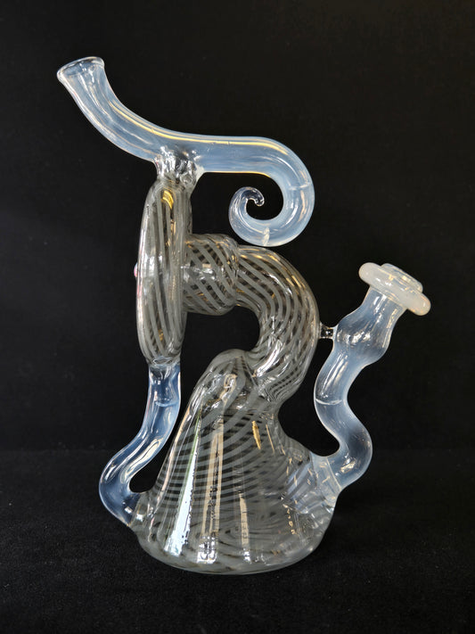 Custom Gray & Ghost Swirl Power Pump with Opal - Dabber Jones