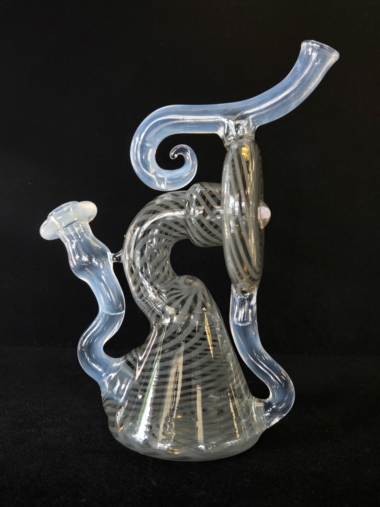 Custom Gray & Ghost Swirl Power Pump with Opal - Dabber Jones