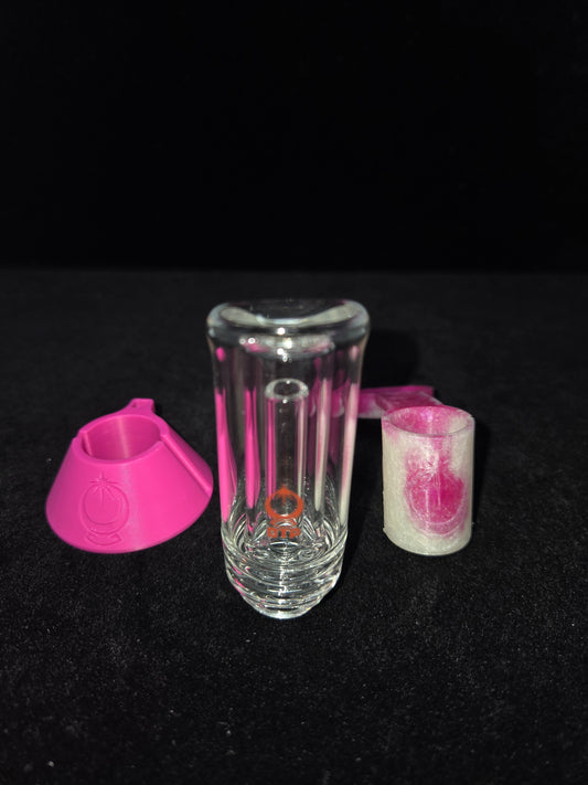 OTP Pivot Bubbler Zooka (branded) w/ tether+stand combo in Pink