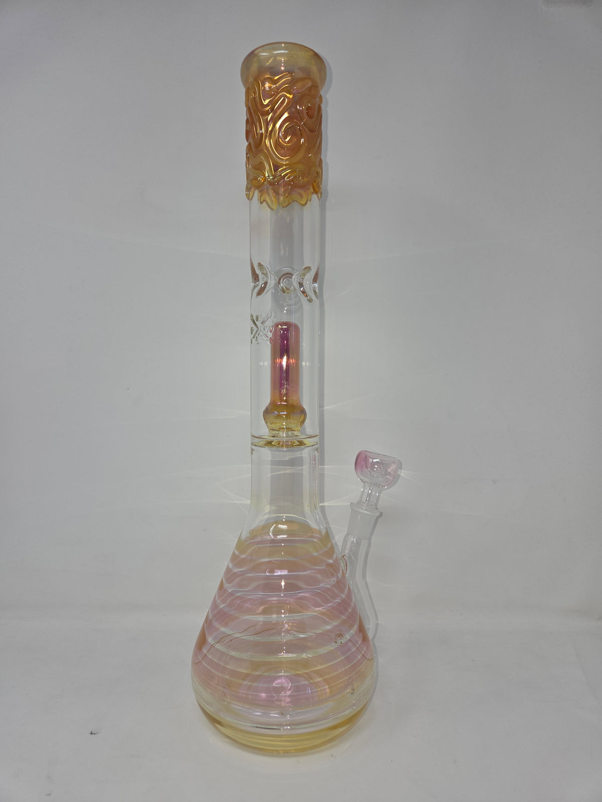 17" 45x5 Gold/Silver Fumed Halo Double Perc Beakers