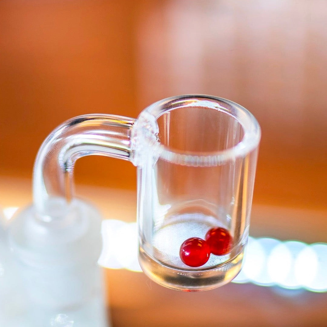 Beveled Quartz Banger w/ pearls