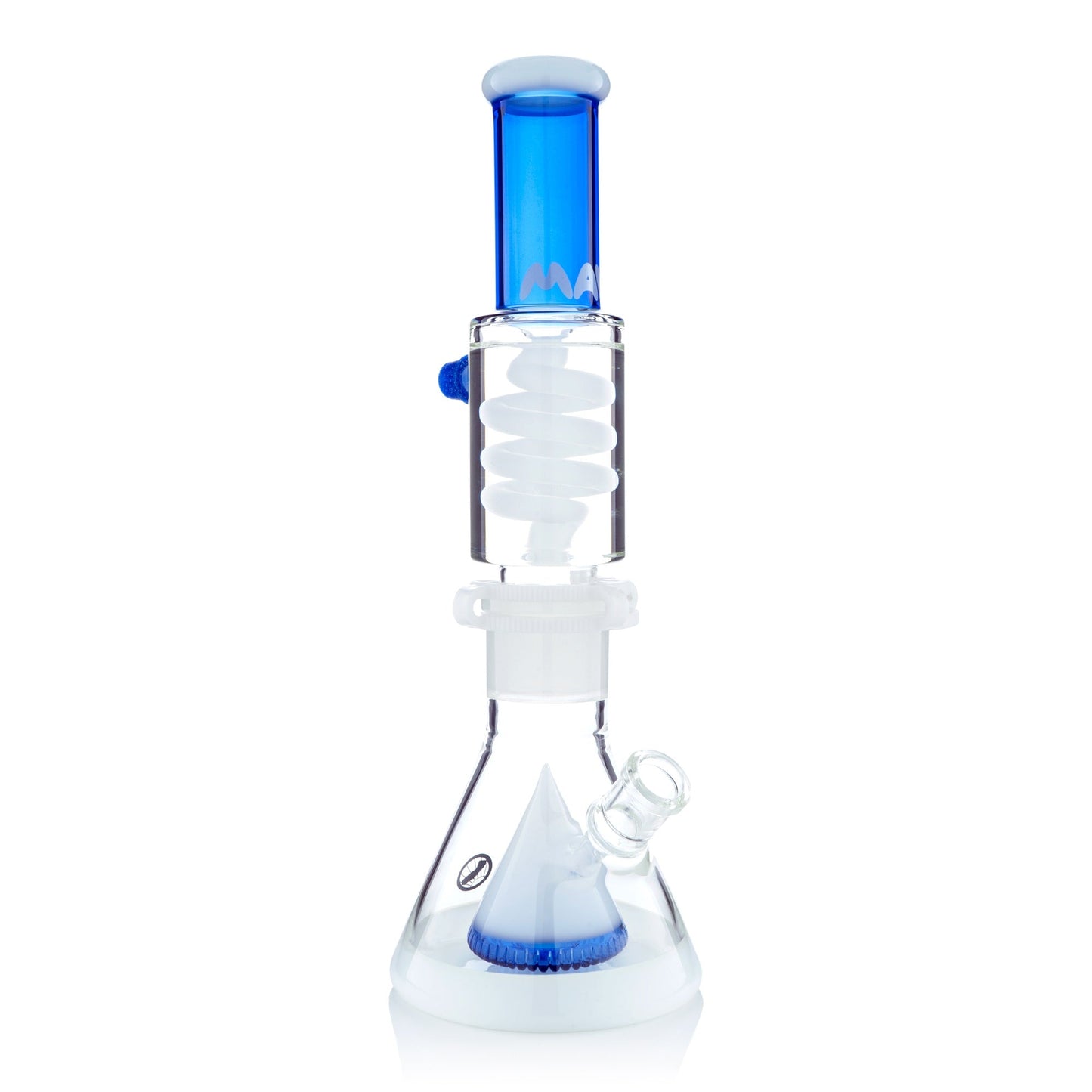Blue and White Slitted Pyramid Beaker Freezable Coil System