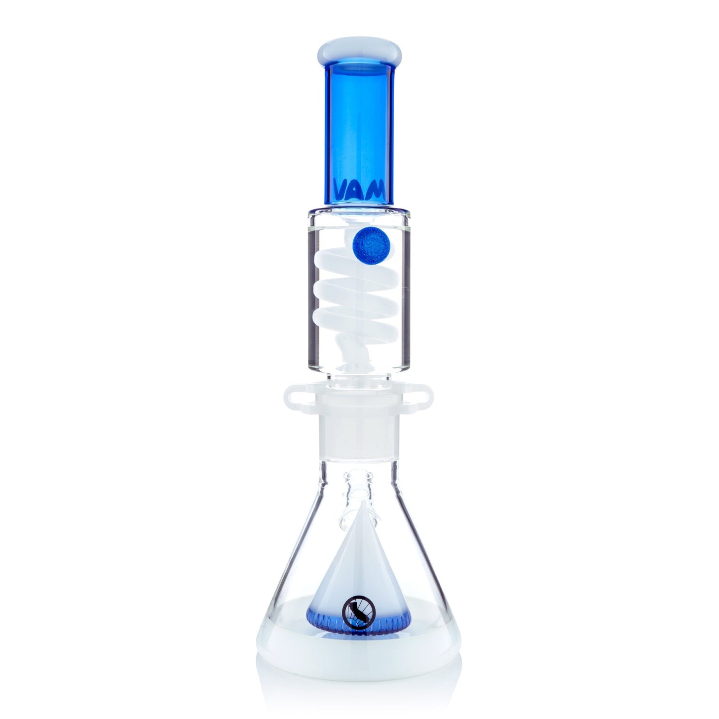 Blue and White Slitted Pyramid Beaker Freezable Coil System