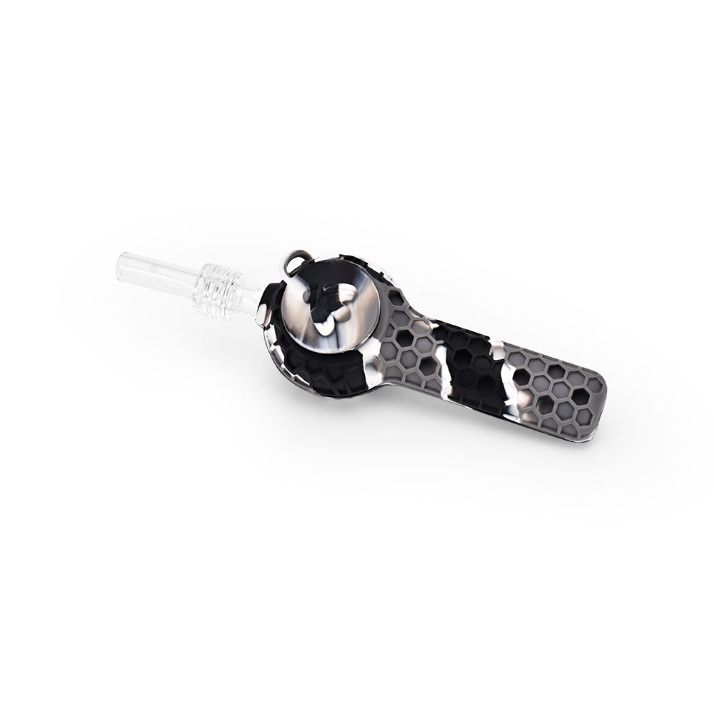4'' Silicone Nectar Spoon - Black & White Marble