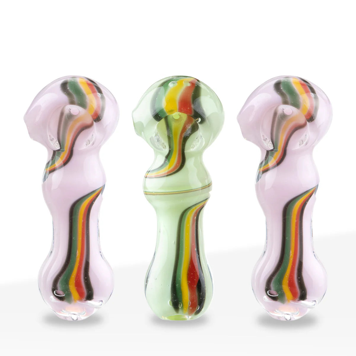 3.5" Milky Rasta Swirl Hand Pipe