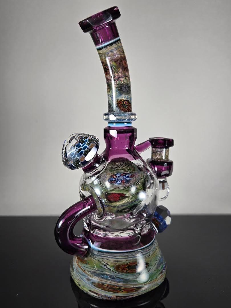 Jkelly × Conversion Glass Faceted Millefiori Blooper Ball Rig