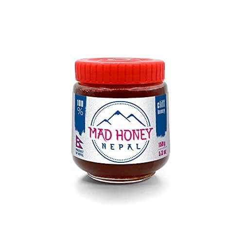Jar with Red Cap filled with Mad Honey from Nepal