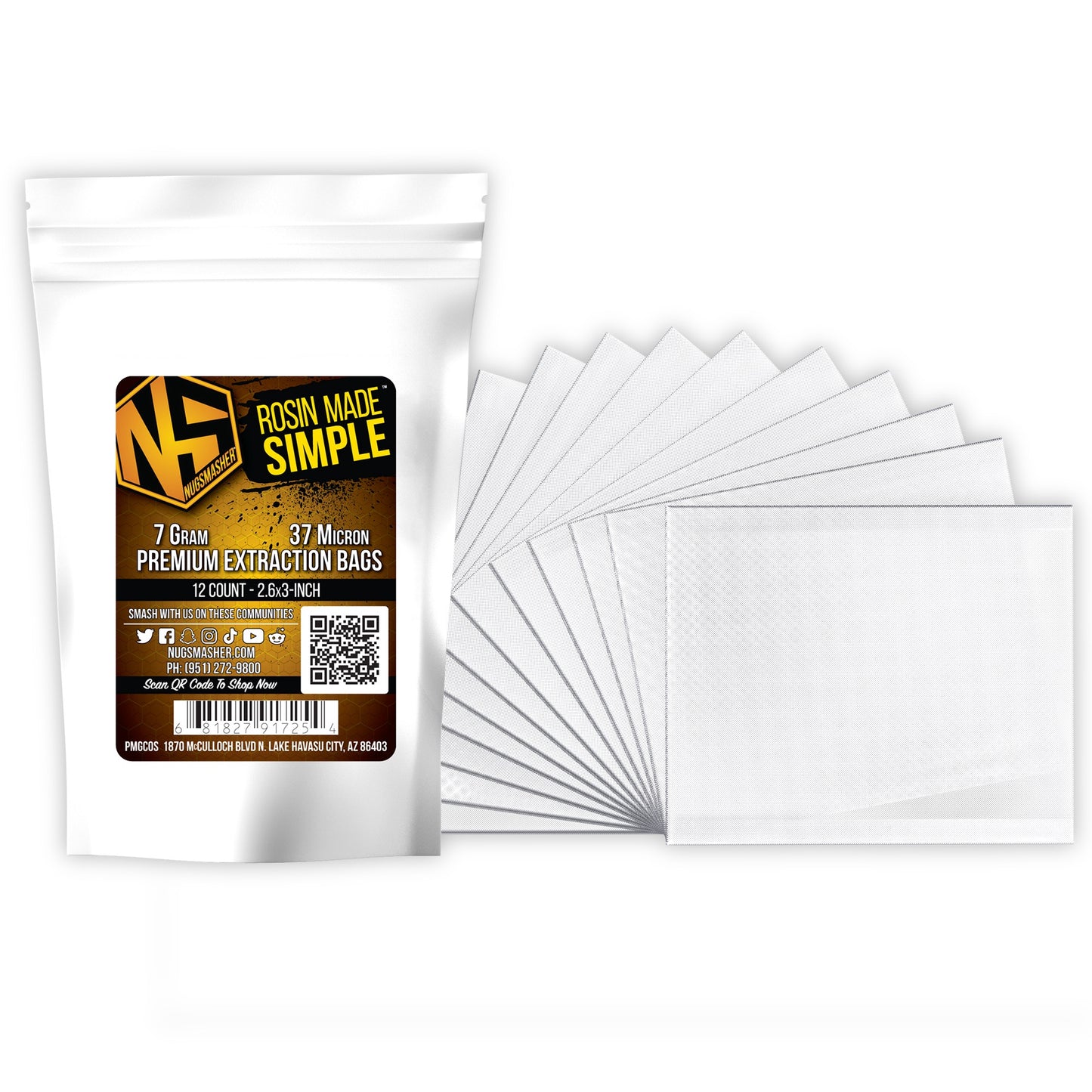 NugSmasher Extraction Bags-7 Gram 160 Micron(Sticky Fresh)