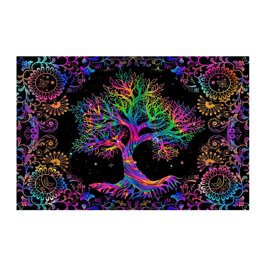 A Special Tree Black Light Reactive Wall Tapestry | 81"x53"