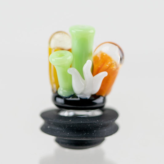 Empire Glassworks Coral Reef Puffco Oculus Glass Carb Cap