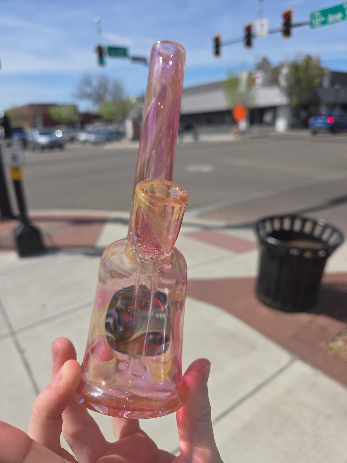 Glass Smith Fumed Fillacello Sake Bottle