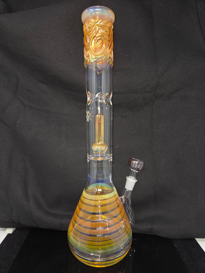17" 45x5 Gold/Silver Fumed Halo Double Perc Beakers