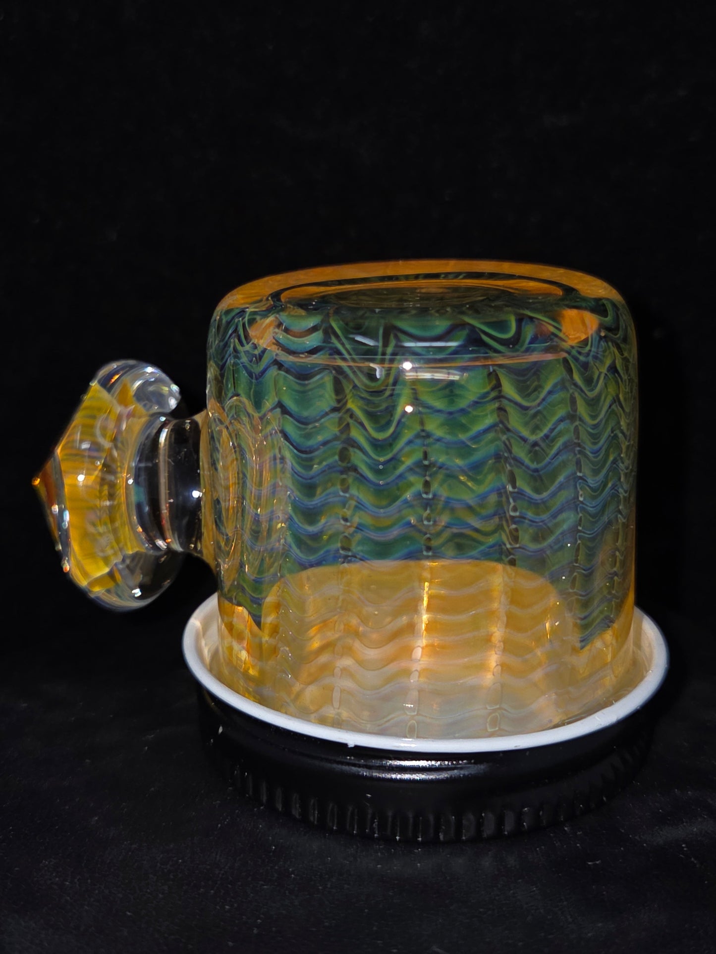 Gato Glass Baller Jar w Faceted Mib