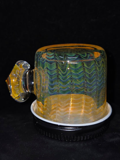 Gato Glass Baller Jar w Faceted Mib