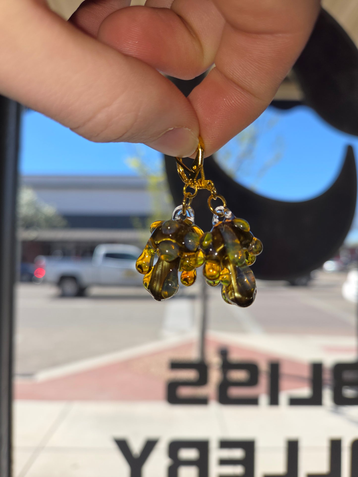 Windstar Glass Drippy Mushroom Earrings