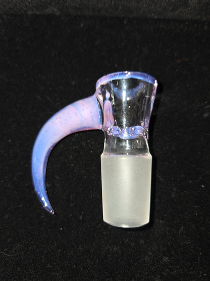 Hannya Glass 18mm Horned Slide - Rose Quartz
