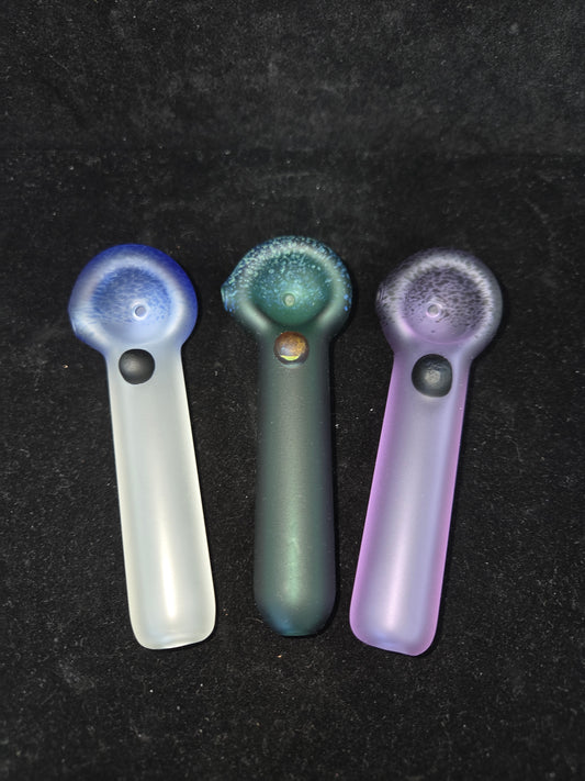 JFG Frosted Frit Head w/ Marble Spoon Pipes