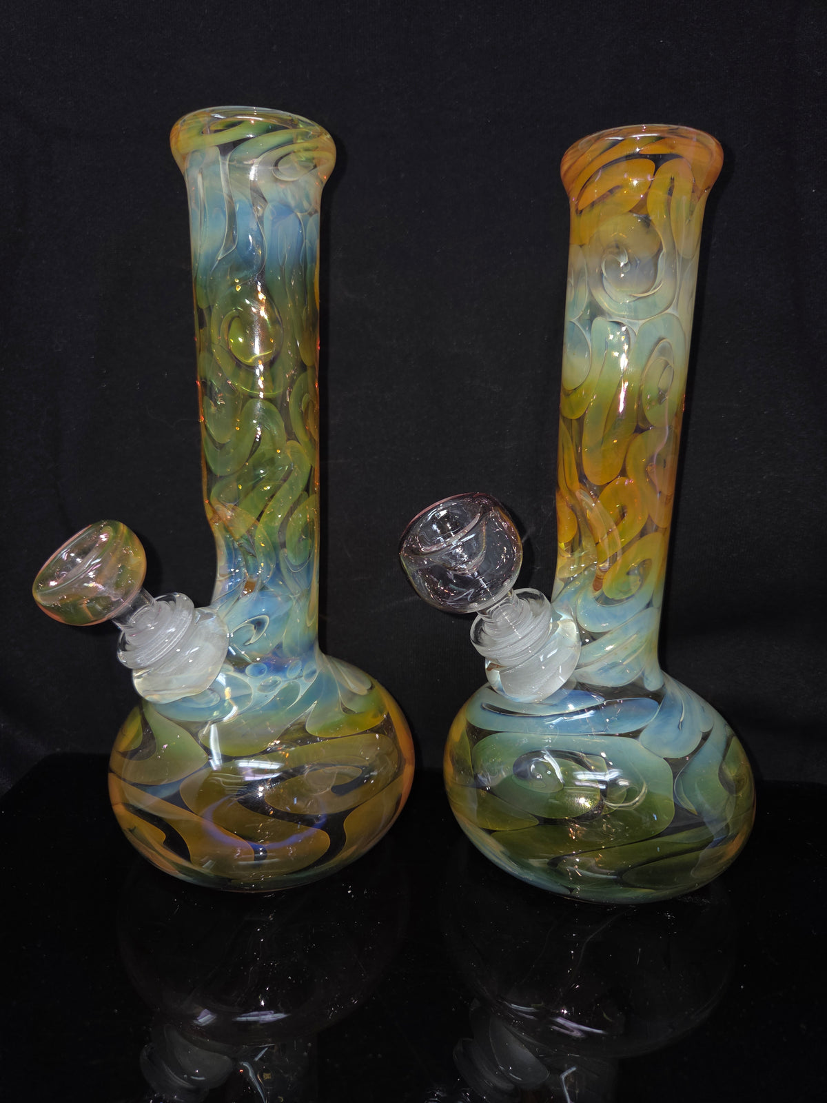 8" 32x4 Fully Gold/Silver Fumed Bell Bottom Beakers