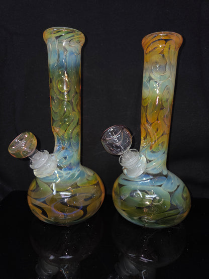8" 32x4 Fully Gold/Silver Fumed Bell Bottom Beakers