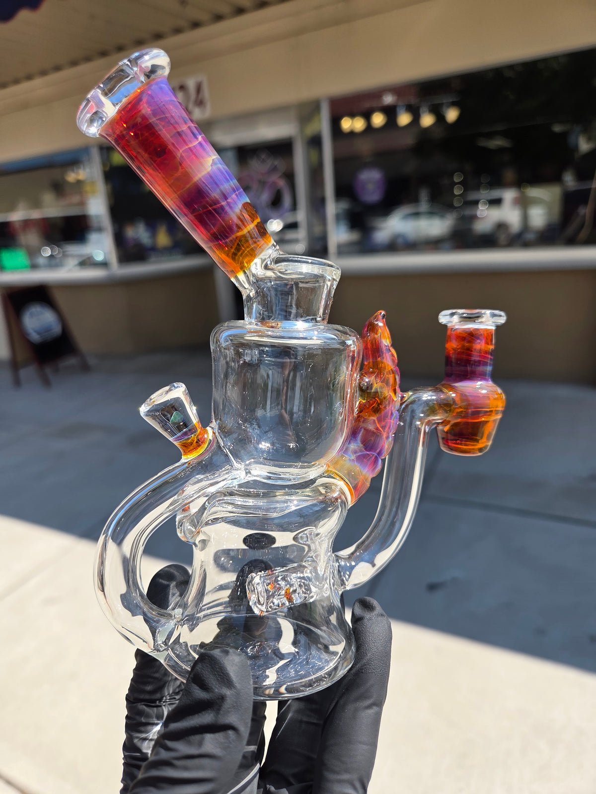Garner Glass Horn Dumper - Amber Purple