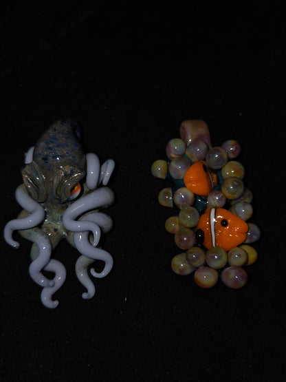 Berning Glass Sea Creature Pendants