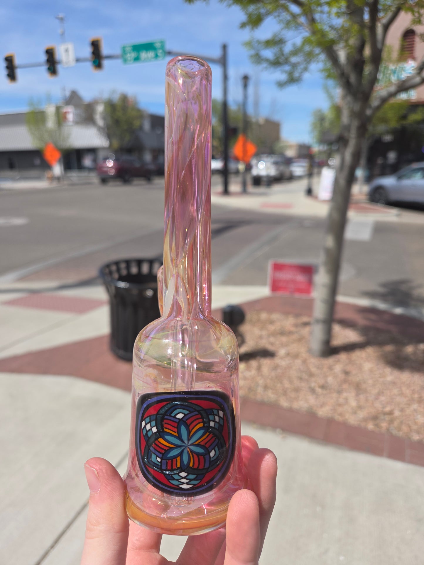 Glass Smith Fumed Fillacello Sake Bottle