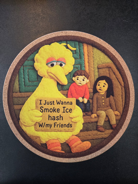 Mattitude Mats 10" Round- What's Wrong Big Bird