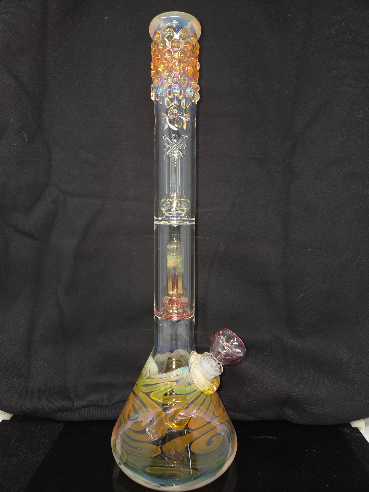 16" 38x4 Gold/Silver Fumed Triple Perc Beakers