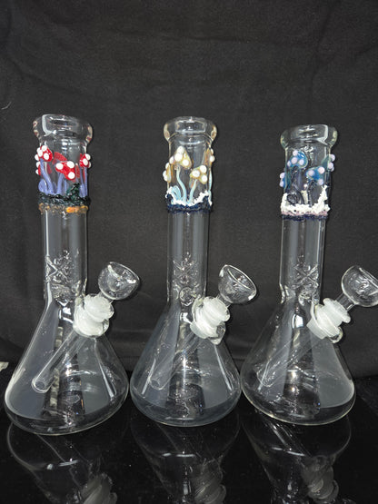 9" 32x4 Clear Mushroom Beakers