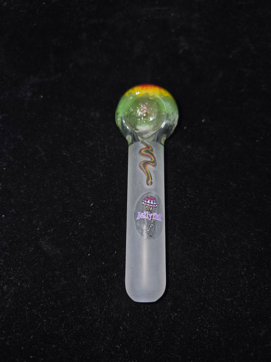 JFG Rasta Frosted Frit Head Spoon Pipes