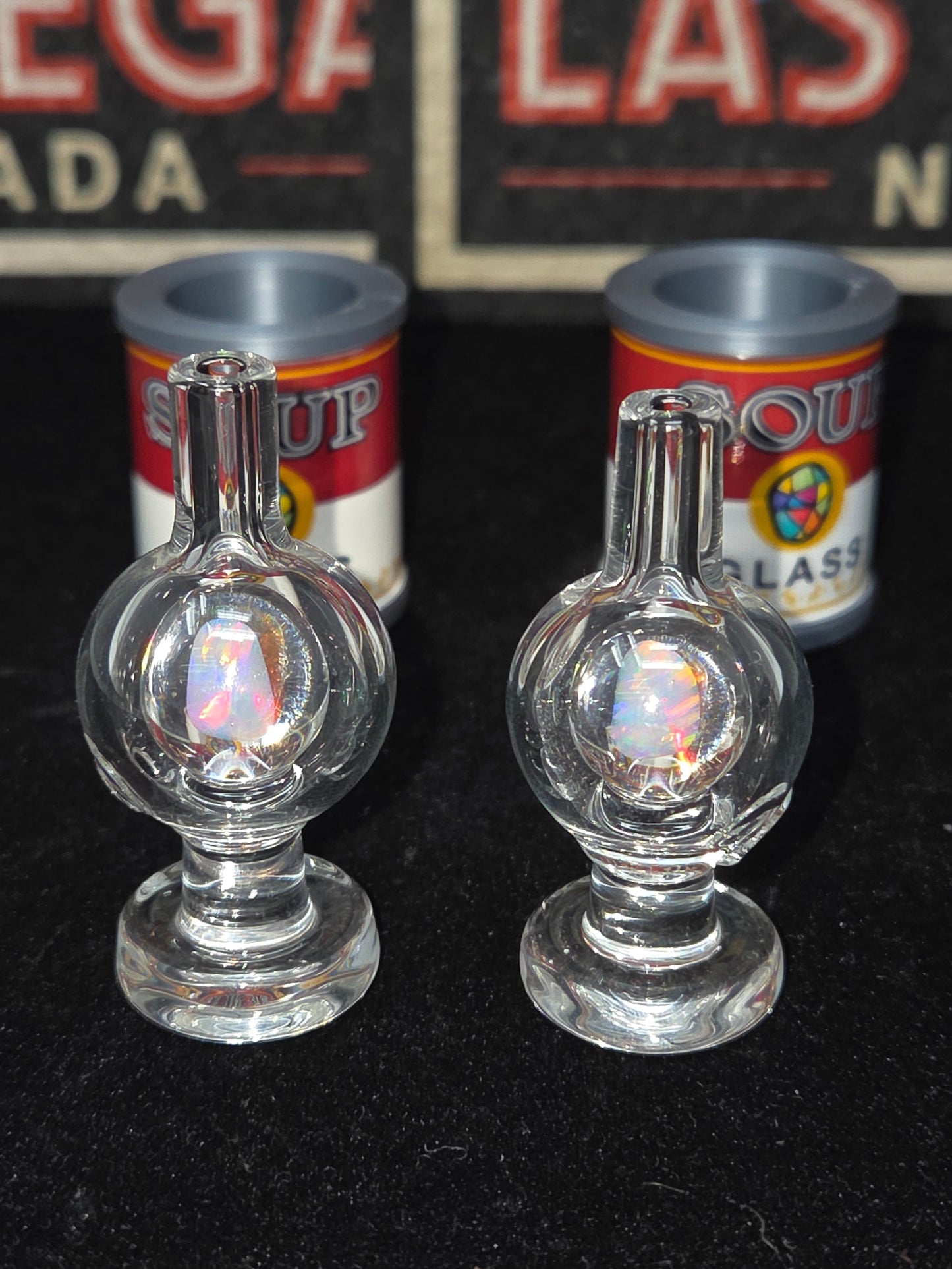 Soup Glass Clear Bubble Caps w/ Opal