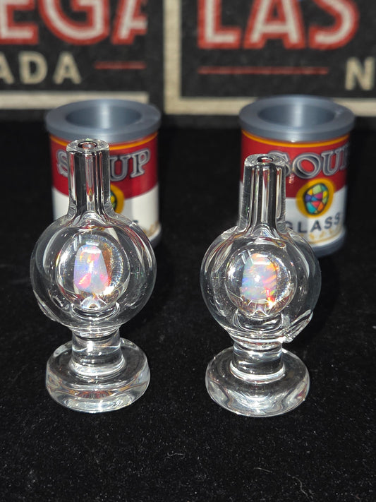 Soup Glass Clear Bubble Caps w/ Opal