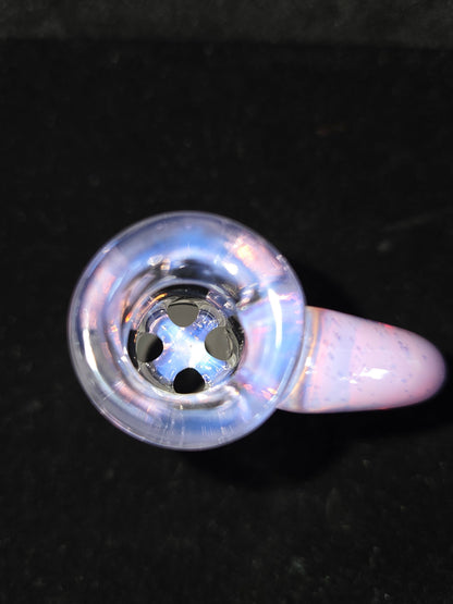 Hannya Glass 18mm Horned Slide - Rose Quartz