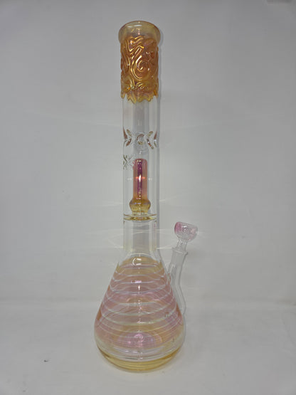 17" 45x5 Gold/Silver Fumed Halo Double Perc Beakers