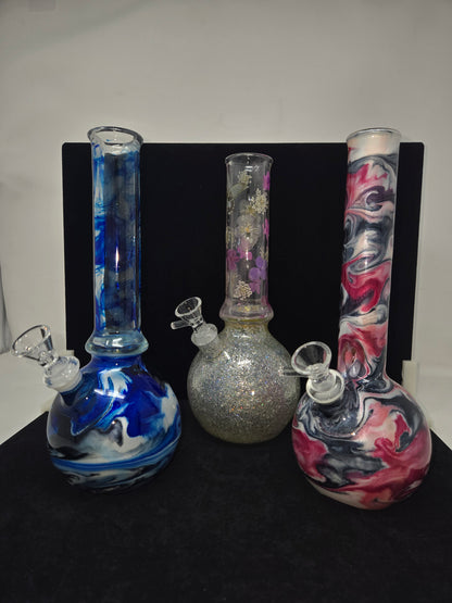 Oregon Made Glass Round Bottom 10" Tubes - Fixed Stem