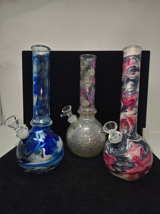 Oregon Made Glass Round Bottom 10" Tubes - Fixed Stem