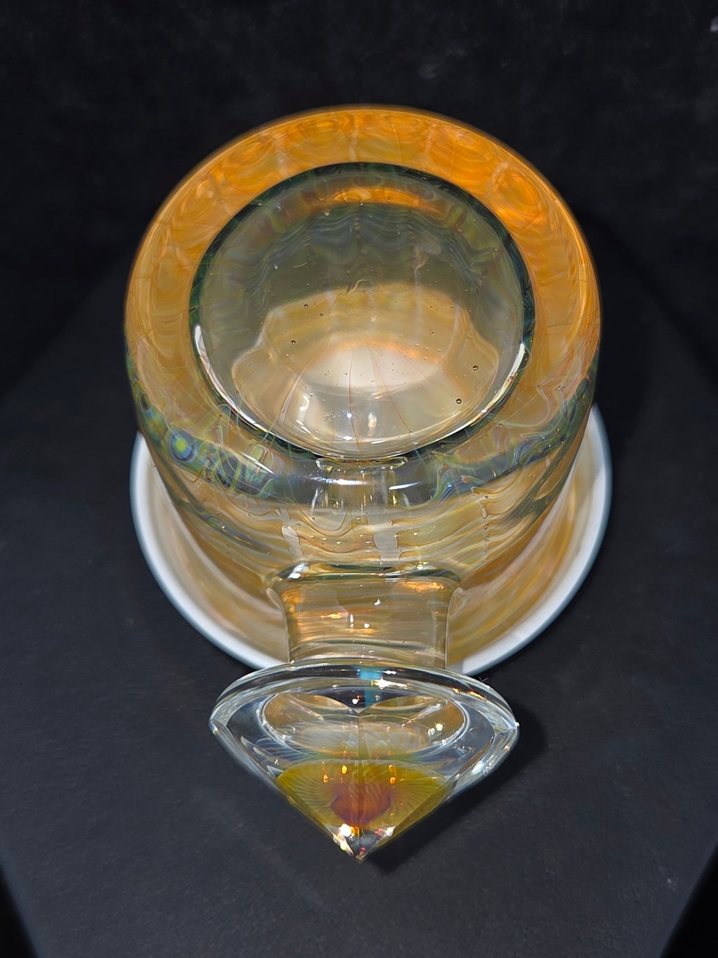 Gato Glass Baller Jar w Faceted Mib
