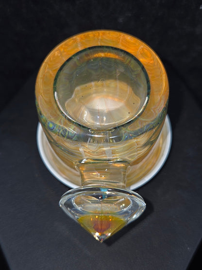 Gato Glass Baller Jar w Faceted Mib