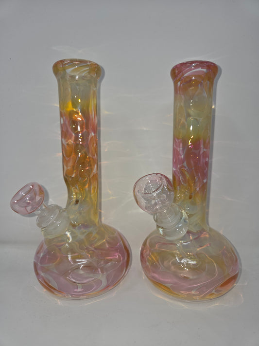 8" 32x4 Fully Gold/Silver Fumed Bell Bottom Beakers