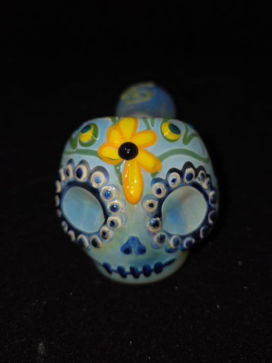 Solfire Glass Sugar Fumed Skull Pipe