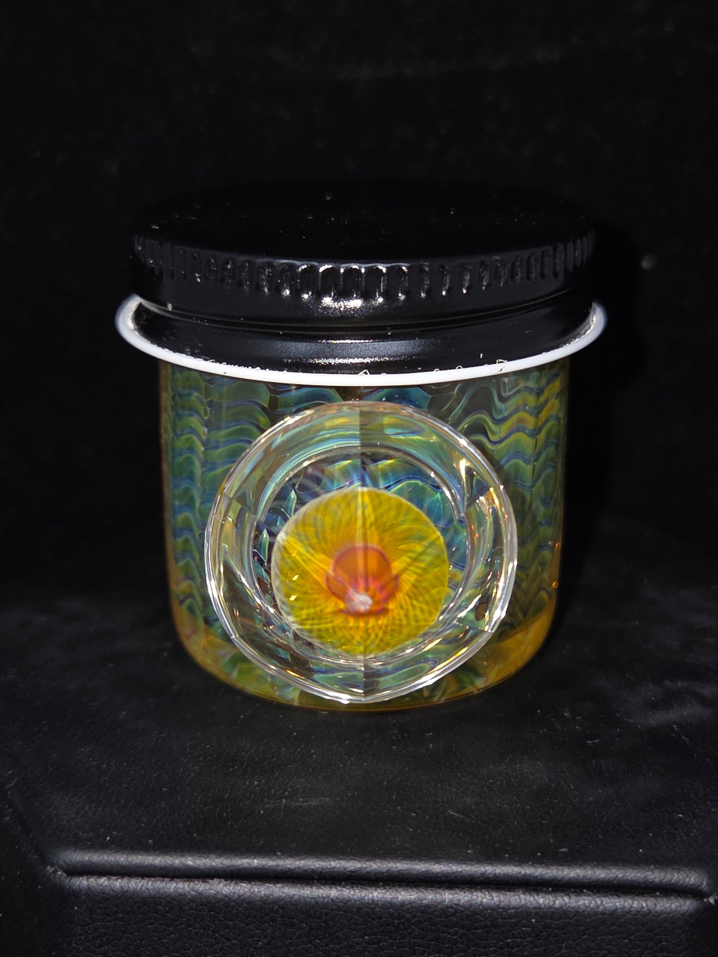 Gato Glass Baller Jar w Faceted Mib