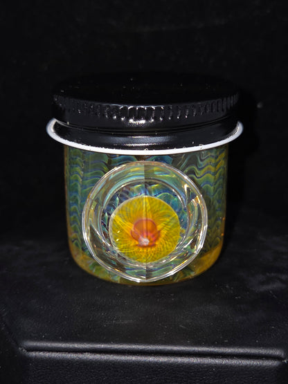 Gato Glass Baller Jar w Faceted Mib