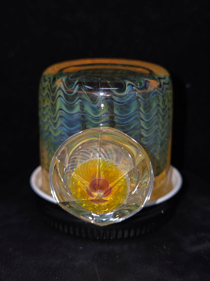Gato Glass Baller Jar w Faceted Mib