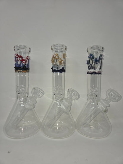 9" 32x4 Clear Mushroom Beakers