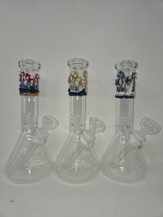 9" 32x4 Clear Mushroom Beakers