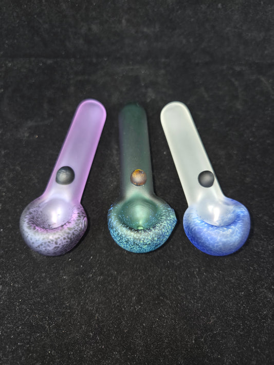 JFG Frosted Frit Head w/ Marble Spoon Pipes