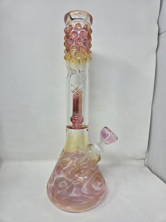 12" 38x4 Gold/Silver Fumed Double Perc Beakers