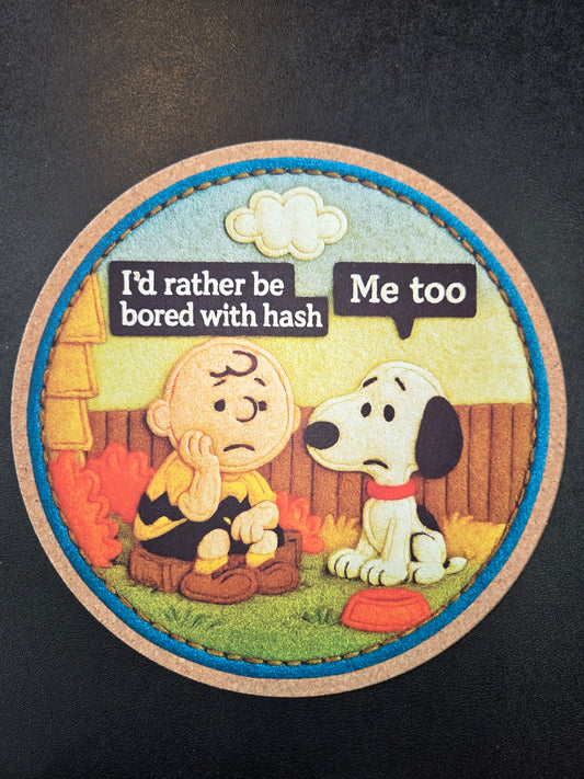 Mattitude Mats 7" Round- I'd rather be bored felty