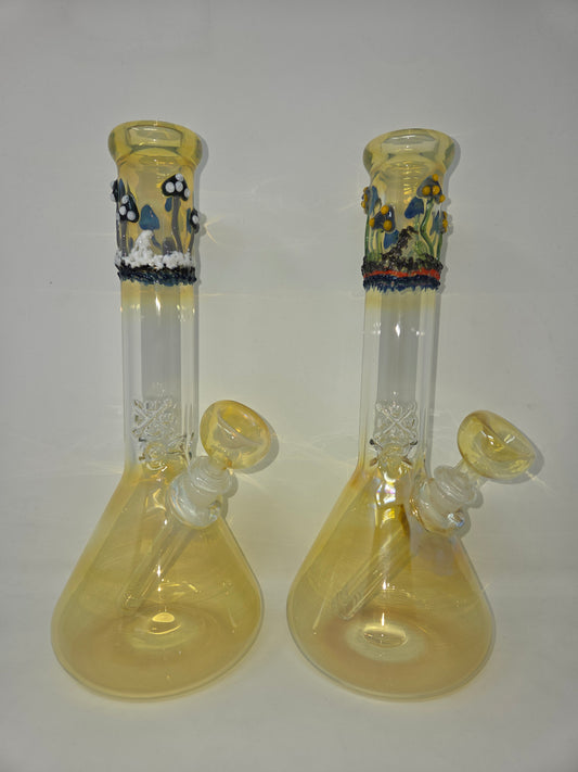 11" 38x4 Silver Fumed Mushroom Beakers