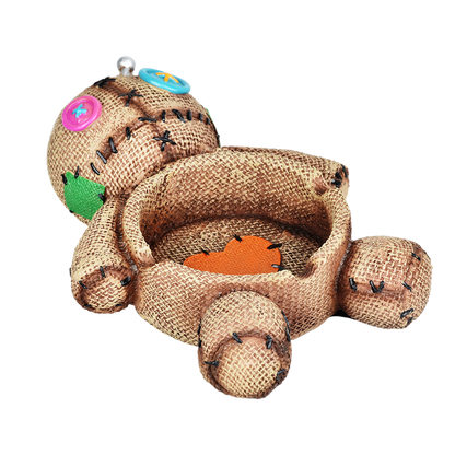 Sewn Canvas Doll Ceramic Ashtray | 3.5"